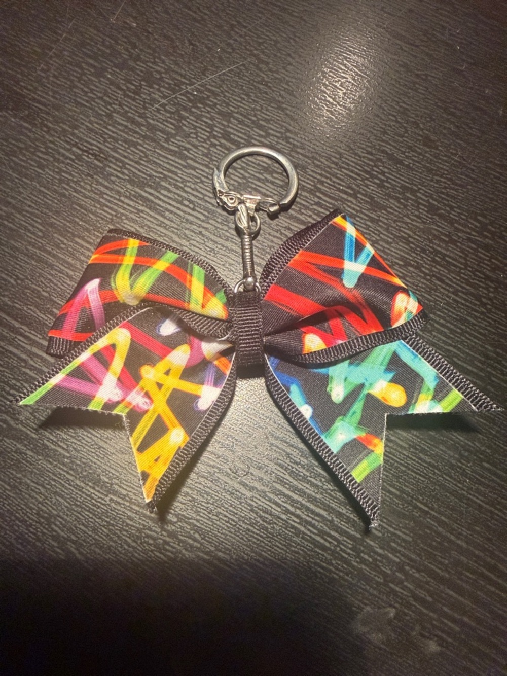 Multi-Color Graffiti Bow Keychain